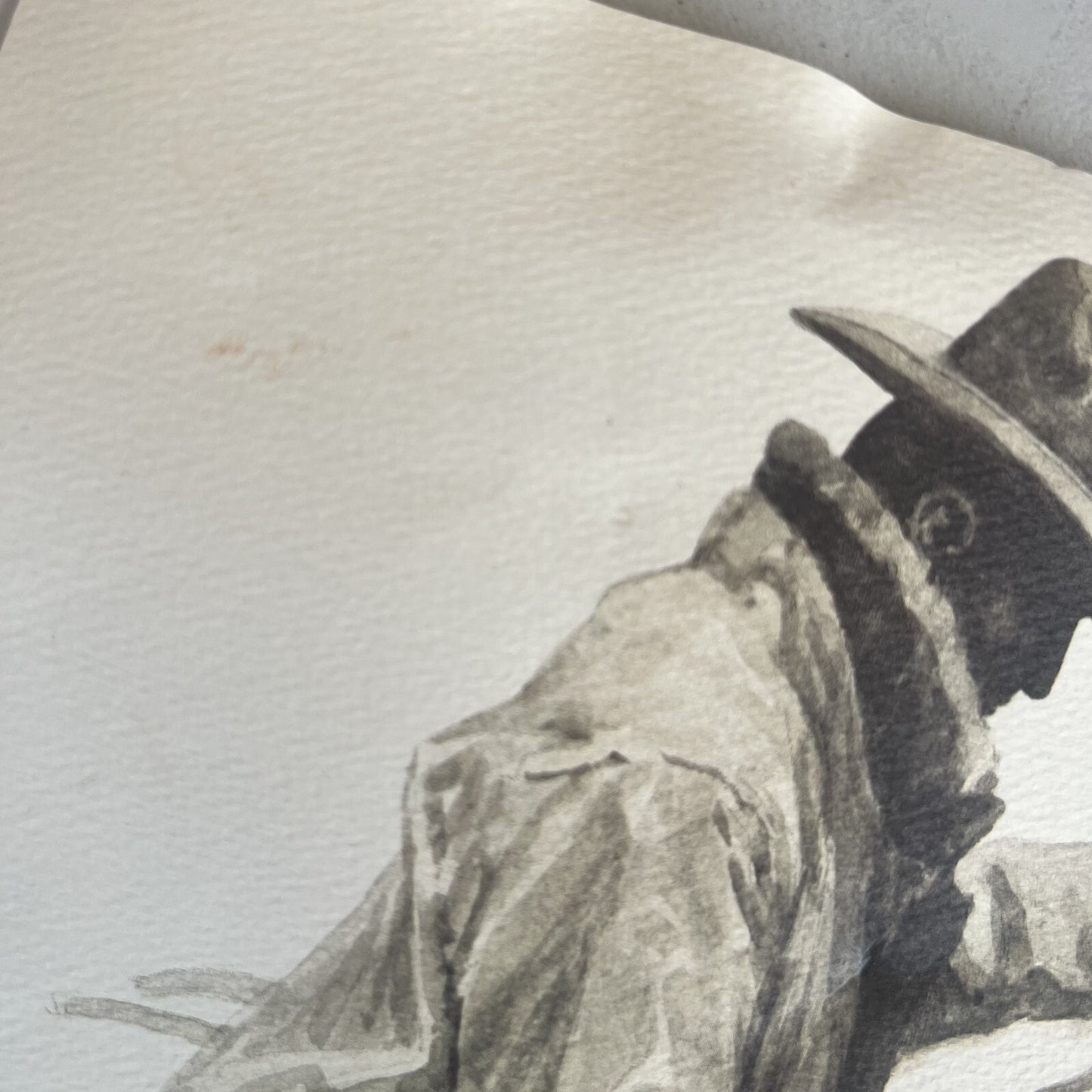 "Partners" Marlboro Man Cowboy & Horse Print Signed by W.H. Ford Poor cond