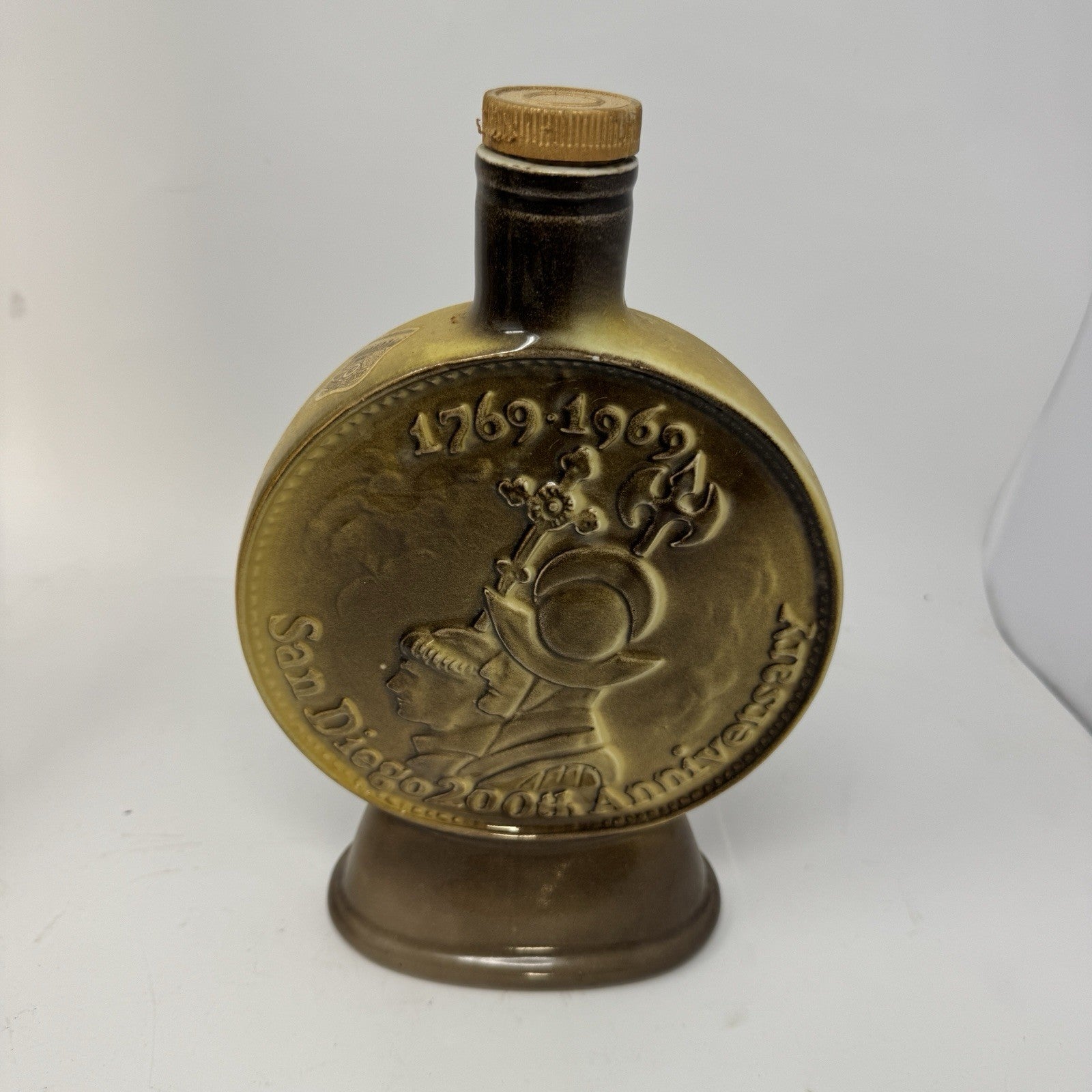 1968 Jim Beam Decanter San Diego 200th Anniversary Kentucky Bourbon Whiskey