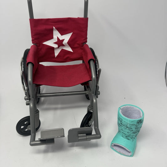 American Girl Doll Wheelchair and Crutch & Cast Accessory Set